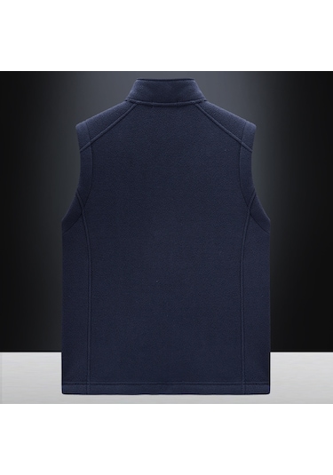 Erkek Kalınlaştırılmış Polar Kolsuz Yelek Mavi