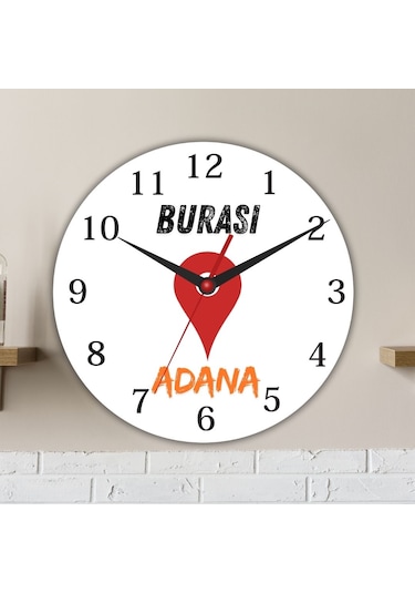 Memelekete Özel Duvar Cam Saati Beyaz