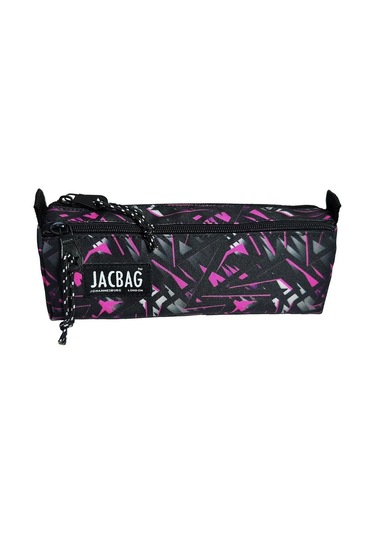 Jacbag Dual Prime İki Bölmeli Üçgen Pembe Geometrik Kadın/kız Çocuk Kalem Çantası Çok Renkli