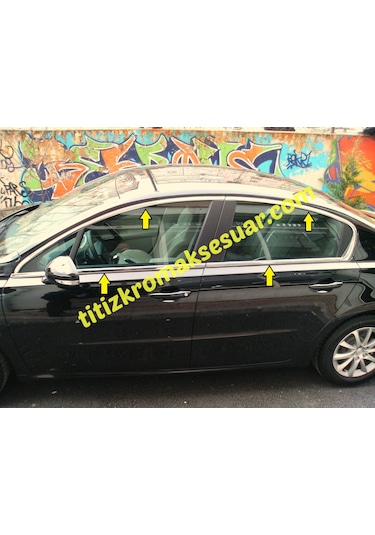 Peugeot 508 Krom Cam Çerçevesi Aksesuarı 8 Parça Paslanmaz Çelik