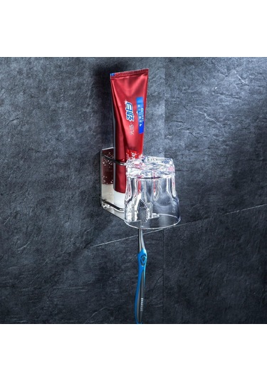 Banyo İçin Yapışkanlı Paslanmaz Çelik Duvara Monte Diş Fırçası Tutucu Diğer