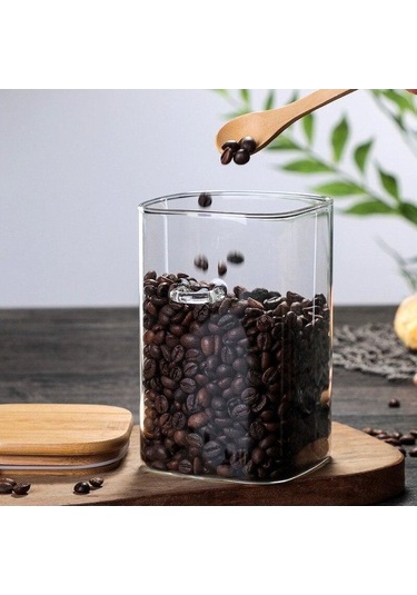 Novahub Cam Mühürlü Can Baharat Kavanoz, Ahşap Kaşık, Çeşni Konteyner, Kahve Depolama Tankı, Mutfak Şeker Şişesi, Çay Kutusu, A Diğer Model Diğer