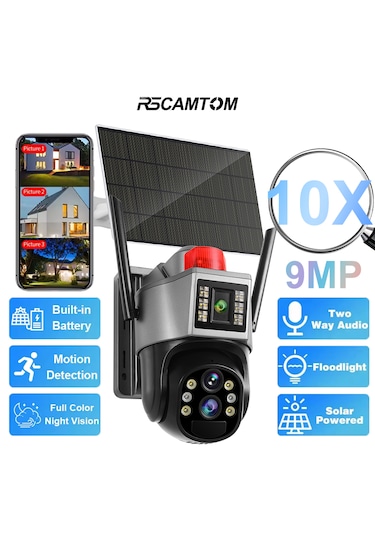 O-kam 7015 3mp+3mp 6mp 4g E-sim Kartlı Solar Panelli 2 Lens Alert Ptz