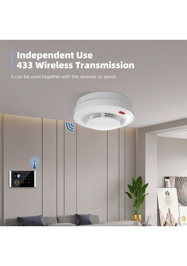 Ximistore9 Yüksek Hassasiyetli 360 Tespitli Kablosuz Duman Dedektörü, Sesli Ve Işıklı Alarm