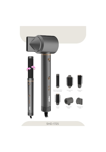 Sinbo SHD-1725 Pro Compact BLDC Motorlu 6 in 1 Uzun Multi-Styler Saç Şekillendirici