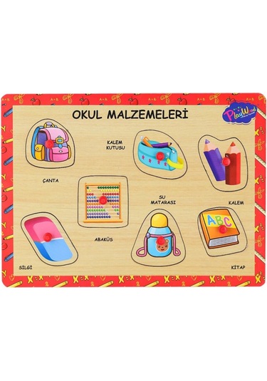 Ony-196-197 Ahşap Tutmalı Okul Malzemeleri