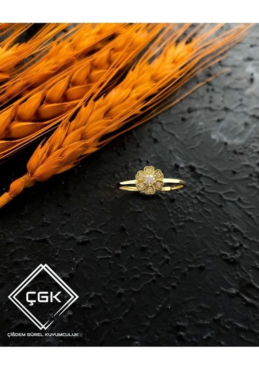Çgk Çiğdem Gürel Kuyumculuk Çıtır Kalpli Yüzük Gold
