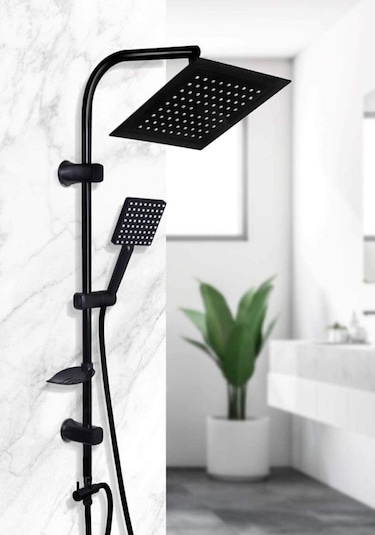 Siyah Lüks Paslanmaz Çelik Hortum Robot Yağmurlama Tepe Duş Seti Diğer