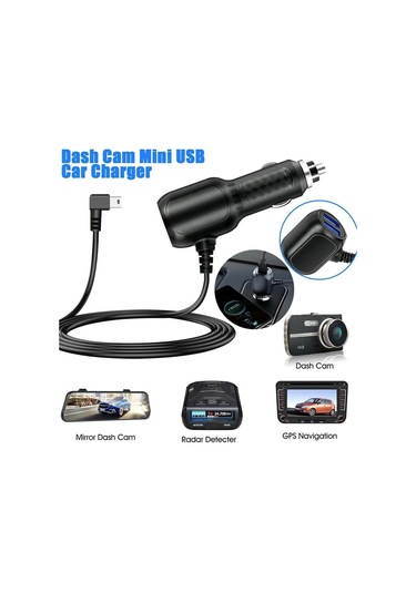Araç Kamerası Araç Şarj Cihazı 12v - 24v 3.5a 3.5m Dvr Şarj Kablosu Straight Mini Usb