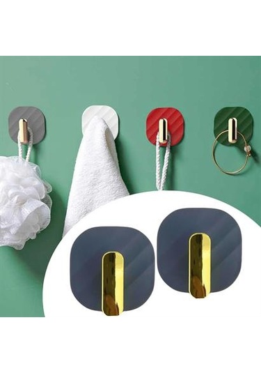 2li Yapışkanlı Retro Askılık Dolap Kapak Kulpu Gri Gri