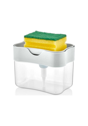 Porsima ORG-98 Deterjan Hazneli Pompalı Süngermatik Sıvı Sabunluk Gri