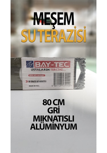 Gri Mıknatıslı Su Terazisi 80 Cm