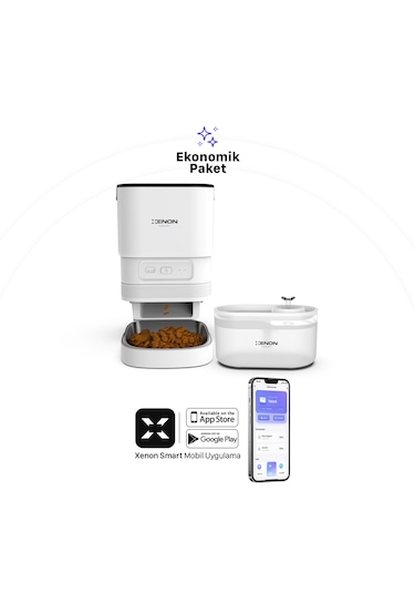 Xenon Smart Akıllı Otomatik Mama Kabı Ve Su Pınarı 2'li Pet Seti