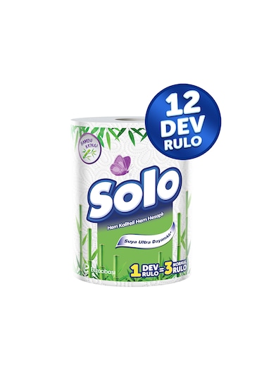 Solo Dev Rulo Bambu Kağıt Havlu 12'li