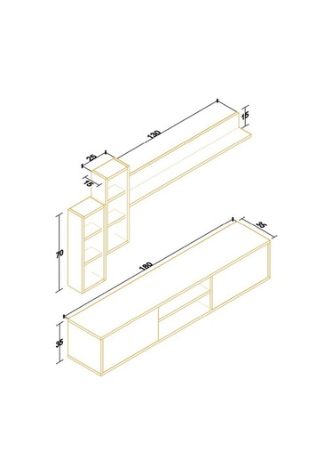 Decormet Eclipse Tv Ünitesi Beyaz Çok Renkli