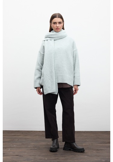 Yumuşak Atkı Mavi Mavi