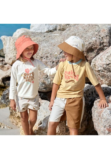 Lassig Flowers Uv Korumalı Uzun Kollu Mayo Tişört Sea Salt Beyaz