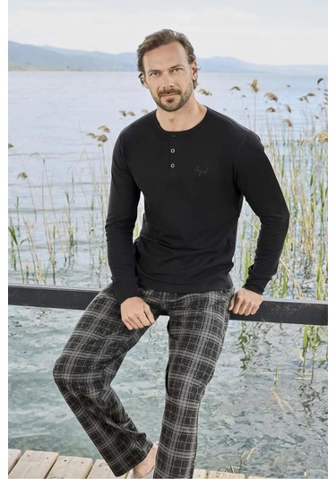 Aydoğan Erkek Modal Uzun Kollu Pijama Takımı 3431 - 001