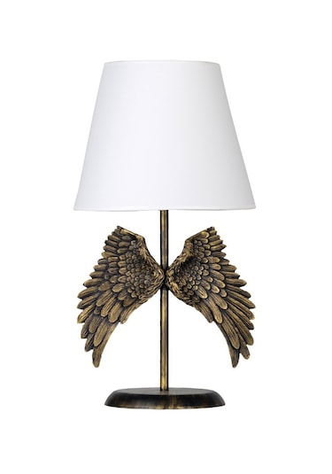 Qdec Modern Dizayn Melek Abajur Gold-Beyaz Altın - Beyaz