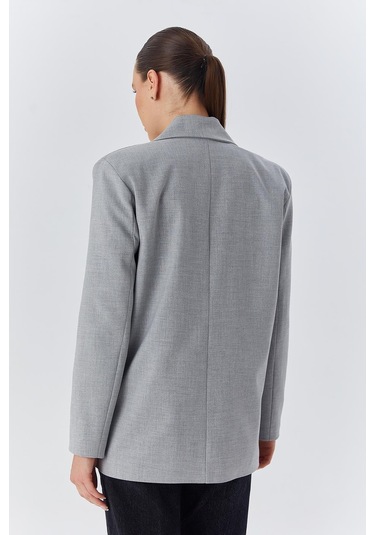 4516 Kadın Bezayağı Blazer Ceket Gri Gri