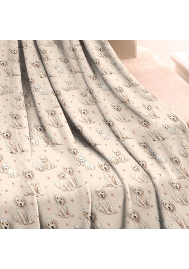 Golden Retriever Desenli 40x30 İnç Polar Bebek Battaniyesi - Yumuşak Ve Dört Mevsim Kullanım-a18 Golden Retriever Pose