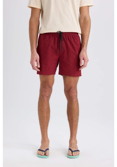 Defacto File Astarlı Kısa Boy Deniz Şortu E0945ax25hsbr285 Bordo