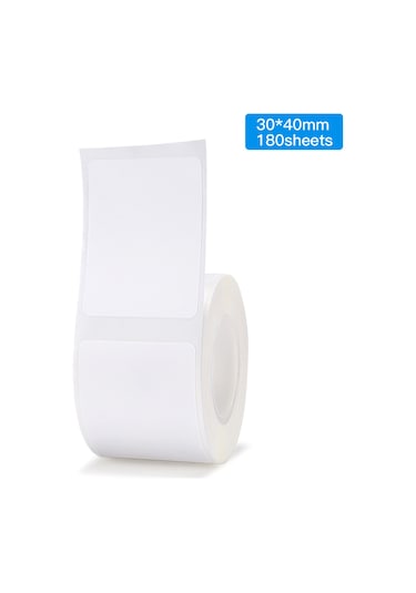 Moveevo Jingchen B3s/b11/b21 Uyumlu Isı Etiket Kağıdı - 30x40mm 180 Adet Beyaz, Suya Dayanıklı, Etiket Sticker, Mürekkepsiz Yazdırma 1 Rulo