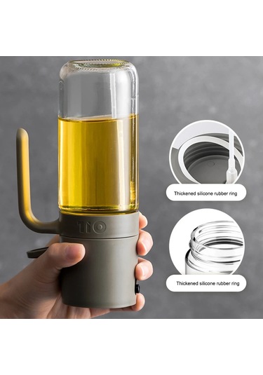 250ml Yağ Püskürtme Şişesi Şişe Uzun Borosilikat Cam Yemeklik Alüminyum Gri