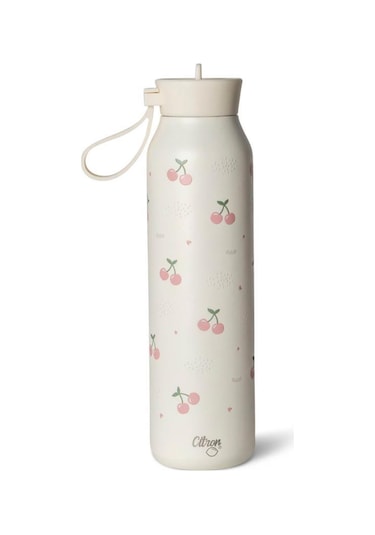 Citron 3 Katmanlı Paslanmaz Çelik Termos Seti 500 Ml - Cherry Beyaz