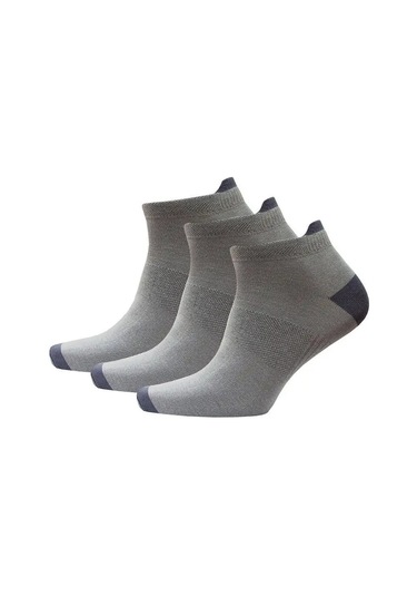 Hosıery Kısa Çorap Seti 3 Çift, Spor, Pamuklu 5592571 Gri