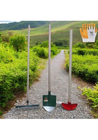 Bağ Bahçe Hobi Set Kürek Ayçapa Tırmık Saplı Set