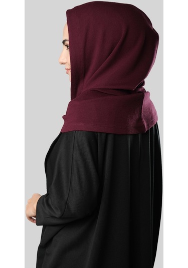 Bordo Bağcıklı Salaş Balaklava Boyunluklu Bere Triko Düz 2326 16 Bordo