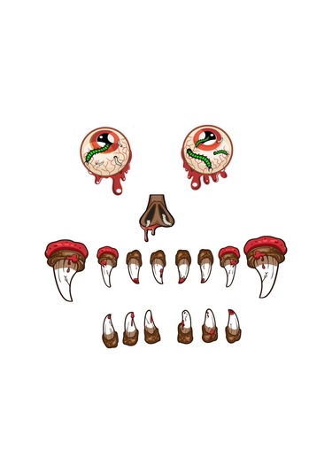 Yunboo Kahverengi Pvc Halloween Korku Göz Dişli Dekoratif Sticker - Dayanıklı Araba Bagaj Garaj Dekoru