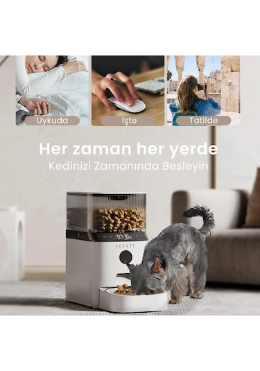 Petfit Autodine X 5l Wi-fi Kameralı Akıllı Otomatik Kedi Köpek Mama Kabı Besleme Ünitesi Sesli Komut+çelik Kase+app Kontrol