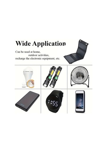 Besthome1 Dream011 1 Adet Taşınabilir Katlanabilir Güneş Paneli Siyah Usb Arayüzü Telefon Tablet Şarj Kampçılık Seyahat Monokr