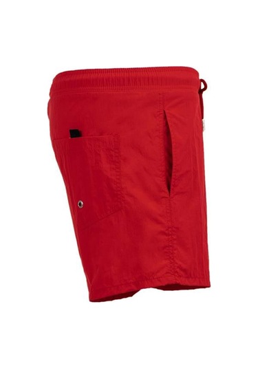 Kırmızı Su İtici Özellikli Naylon Kumaş Düz Renk Basic Erkek Plaj Deniz Şort Mayo - 540-kırmızı 001
