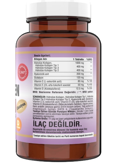 Ncs 90 Tablet Collagen Kolajen Tip 1-2-3 Hyaluronic Acid C&Vit