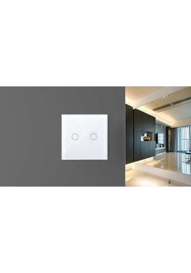 Pazly 86mm 2 Gang Cam Panel Dokunmatik Ev Anahtarı, Rf433 Uzaktan Kumanda, 110v-240v Siyah