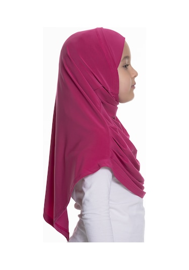 Hürrem Bone Fuşya Pratik Hazır Geçmeli Çocuk Tesettür Bone Sandy Kumaş Kendin Çok Renkli