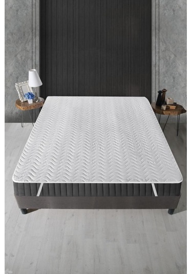 Alez Kapitone Dört Köşe Lastik Yatak Koruyucu 160 200 Cm Beyaz