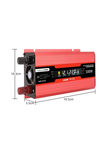 Carmaer Evrensel 12v - 220v 500w Araba Lcd Ekran Invertör Ev Güç Dönüştürücü