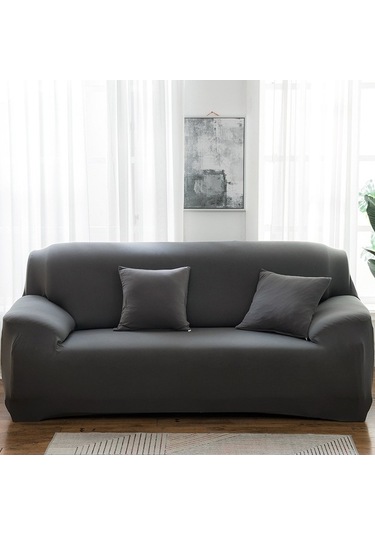 Evrensel Esnek Koltuk Kılıfı - 3 Kişilik 190-230cm Siyah Gri Kahve Gri Gri