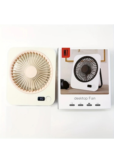 Xuweiwei Pembe Taşınabilir Usb Şarj Edilebilir Sessiz Masaüstü Fanı 39 C Soğutma 4 Yapraklı Avrupa Kanat Tasarımı Ofis Seyahat İçin