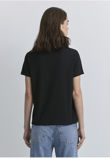 Mavi - Hav Baskılı Siyah Tişört 1613288-900 Siyah