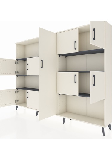 Arges Dolap 10 Raflı 9 Kapaklı 220x30x163 Aytaşı-aytaşı/antrasit Aytaşı-aytaşı/antrasit