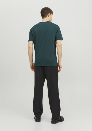 Jack & Jones Bisiklet Yaka Logo Baskılı Tişört - Bluarchie 12217167 Ponderosa Pine Yeşil