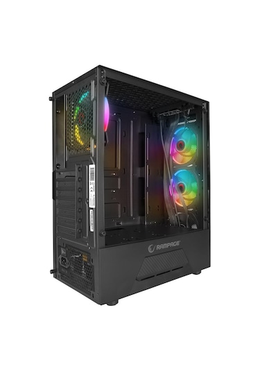 Rampage Fusıon 650w 80+ Bronze 4 12cm Rainbow Temperli Camlı Atx Mid-t Gaming Oyuncu Kasası