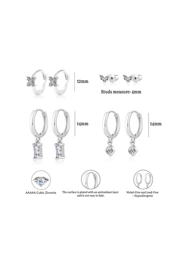 Geeksen 14k Altın Kaplama Zirkonyalı Kadın Küpe Seti - Çeşitli Stiller 3 Çift - Zirve Eleganlık Ve Çok Yönlülük Gold