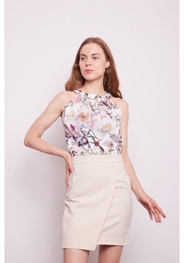 Yüksek Bel Anvelop Kruvaze Pamuklu Likralı Kumaş Kalem Ofis Etek- (544112306)