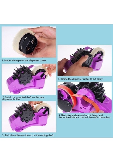 Willowhaven Çok İşlevli 35mm Mor Bant Kesici Otomatik Rulo Tutucu Sonesglobal, Ofis & Çiçekçi Paketleme İçin Uygun Diğer